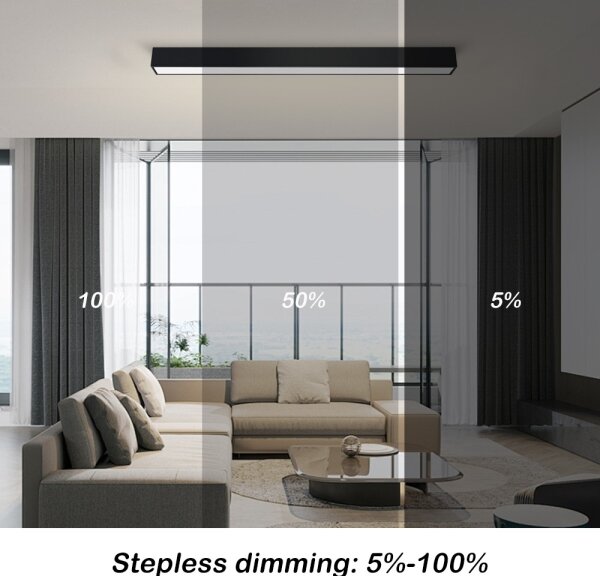 Immax NEO 07255L - LED LUNGO 20W/230V Wi-Fi Tuya negru + DO, stins reglabil