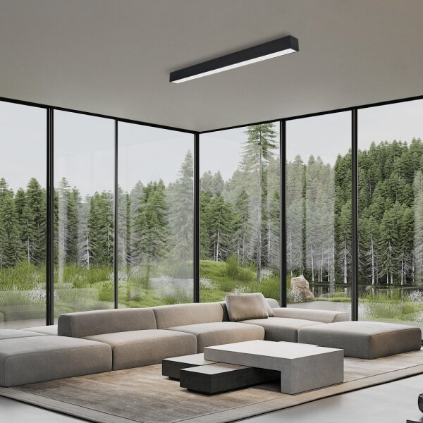 Plafonieră LED dimabilă Immax NEO 07256L LUNGO LED/38W/230V Wi-Fi Tuya negru + telecomandă
