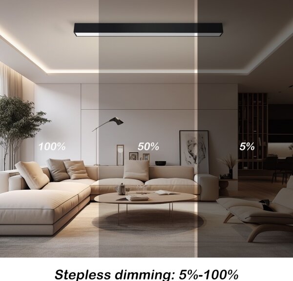 Plafonieră LED dimabilă Immax NEO 07256L LUNGO LED/38W/230V Wi-Fi Tuya negru + telecomandă