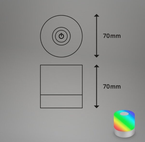 Lampă LED RGB reîncărcabilă de masă Briloner 7462014 LED/1,5W/5V IP44 crom