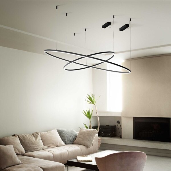Lustră LED dimabilă pe cablu Ideal Lux ORACLE S LED/28W/230V 4000K d. 50 cm negru