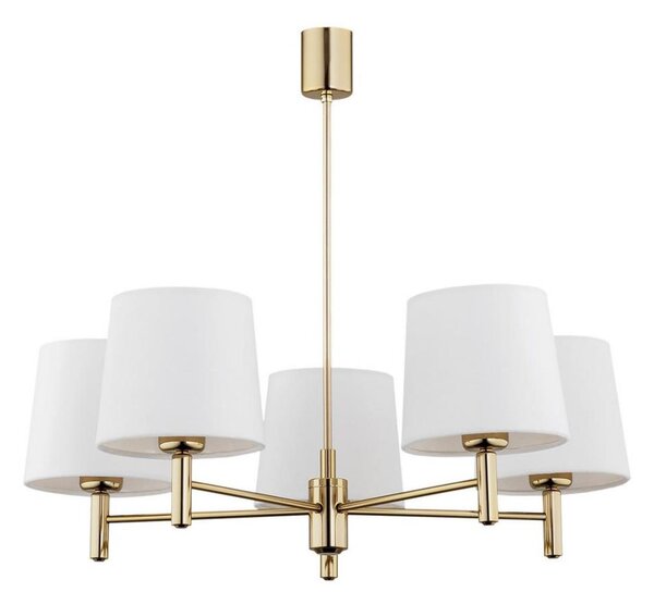 Lustră pe tijă PONTE 5xE27/15W/230V alamă/crem Argon 2106