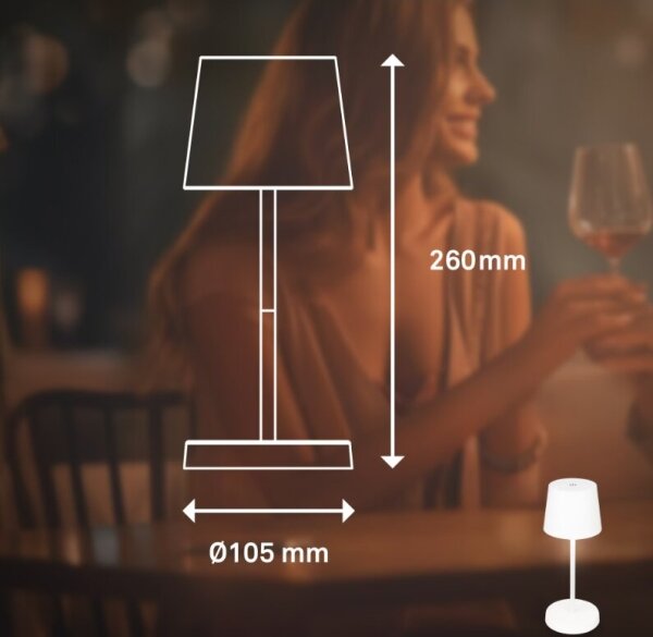 Lampă LED reîncărcabilă dimabilă de masă Briloner 7423016 LED/2,6W/5V IP44 alb
