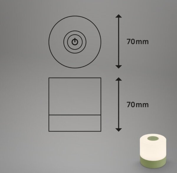 Lampă LED reîncărcabilă dimabilă de masă Briloner 7461019 LED/2W/5V IP44 verde