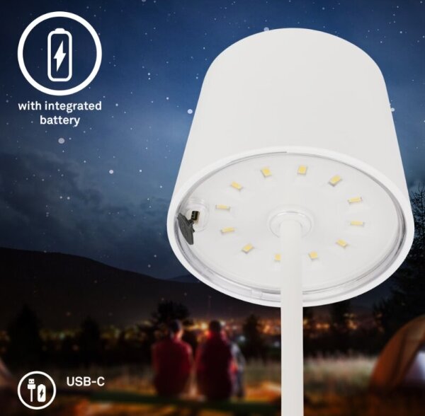 Lampă LED reîncărcabilă dimabilă de masă Briloner 7423016 LED/2,6W/5V IP44 alb