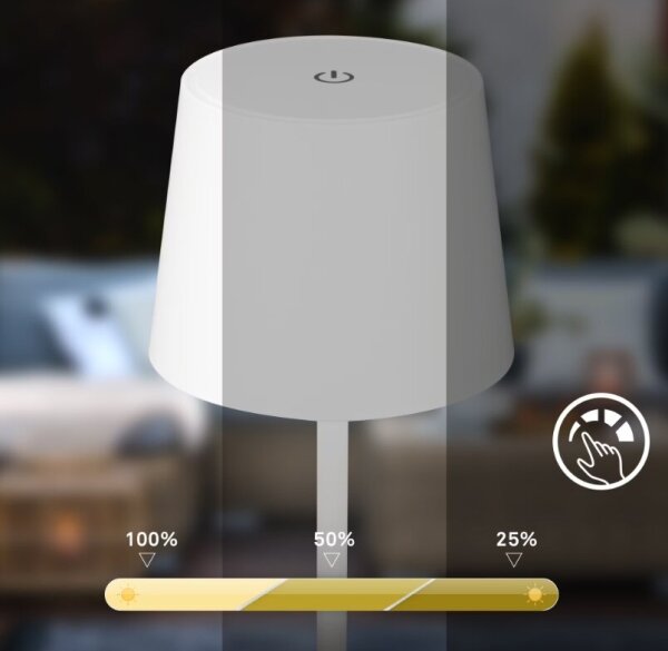 Lampă LED reîncărcabilă dimabilă de masă Briloner 7423016 LED/2,6W/5V IP44 alb