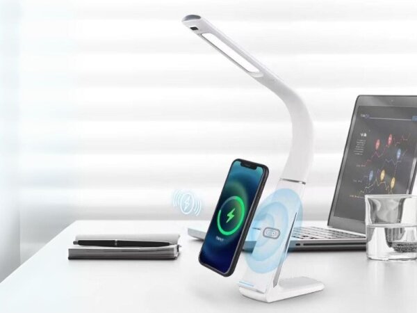 Lampă de birou LED cu reglare a intensității și încărcare wireless LORD EVO, LED/8W/230V, albă