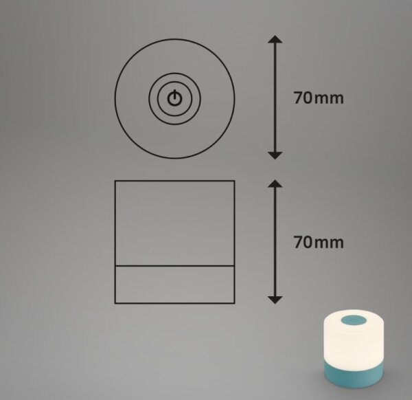 Lampă LED reîncărcabilă dimabilă de masă Briloner 7461010 LED/2W/5V IP44 albastru