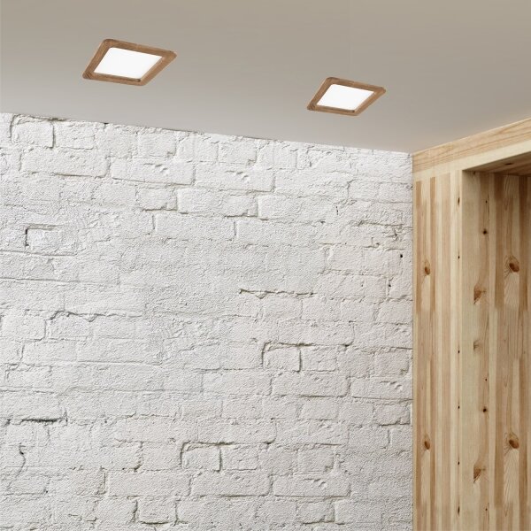 Corp de iluminat LED încastrat WOODY SPOT LED/17W/230V 3000K nuc 18,5x18,5 cm