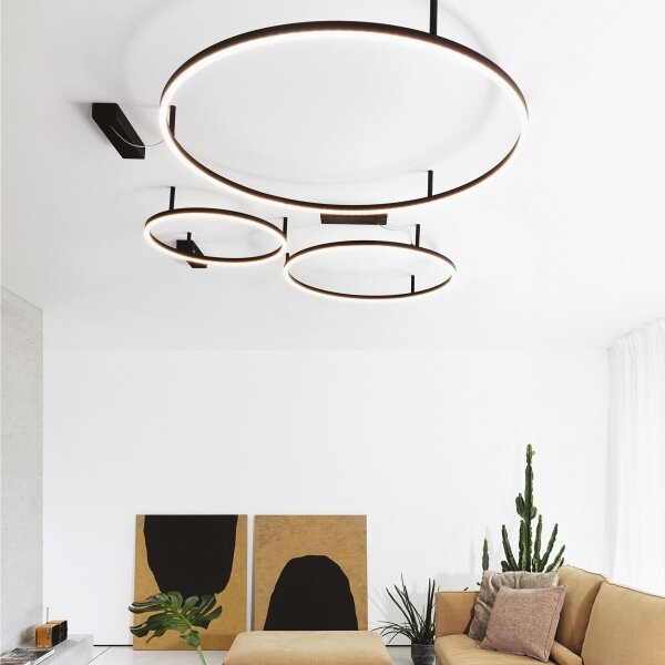 Ideal Lux - Plafonieră LED ORACLE SLIM, 37W, 230V, 4000K, diam. 70 cm, negru