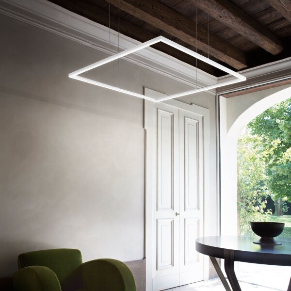 Ideal Lux - Lustră LED suspendată pe cablu ORACLE SLIM, 44W, 230V, 3000K, 70x70 cm, albă