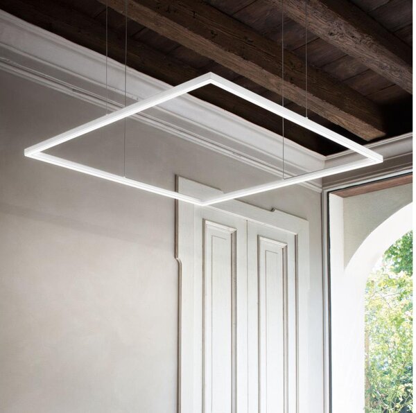 Ideal Lux - Lustră LED suspendată pe cablu ORACLE SLIM, 44W, 230V, 3000K, 70x70 cm, albă