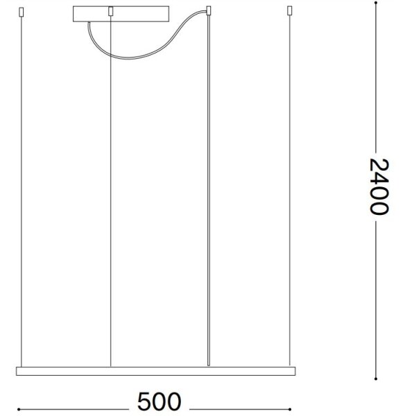Ideal Lux - Lustră LED suspendată pe cablu ORACLE SLIM LED/33W/230V 3000K 50x50 cm negru