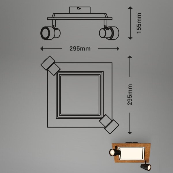 Plafonieră LED Brilo LED/12W/230V + 2xGU10/9W 3000K