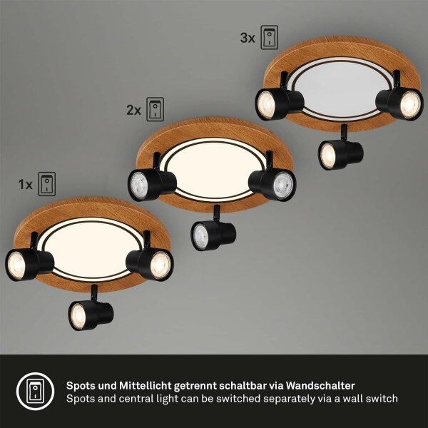 Plafonieră LED Brilo LED/12W/230V + 3xGU10/9W 3000K
