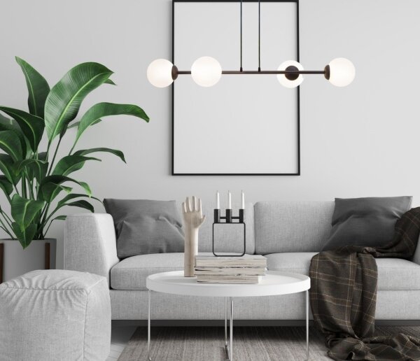 Lustră pe cablu FIRA 4xE27/60W/230V negru