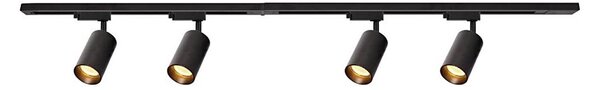 Spot in sistem de șină PIPE 4xGU10/10W/230V negru