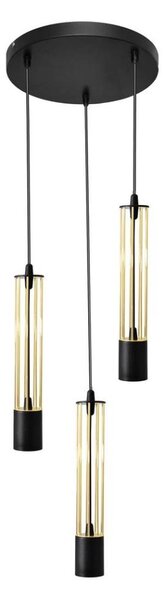 Lustră LED pe cablu BARS 3xGU10/4,8W/230V negru/auriu