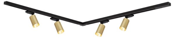 Spot in sistem de șină PIPE 4xGU10/10W/230V auriu/negru