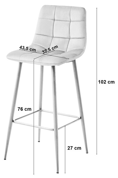 Scaun de bar ARCETO VELVET, bej