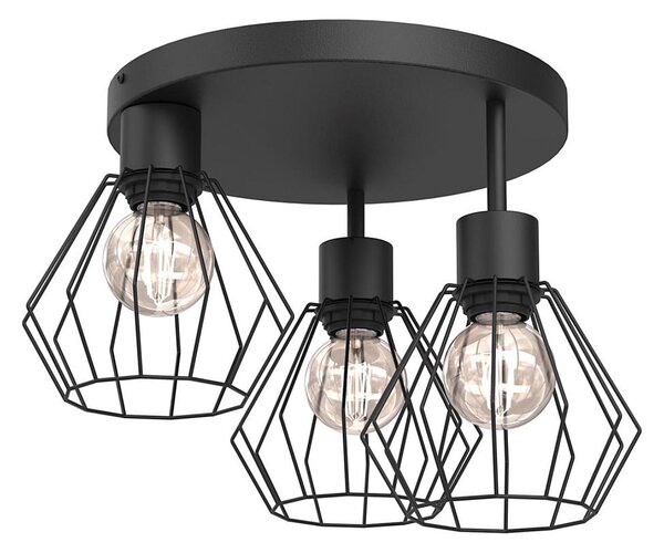 Plafonieră PARKLA 3xE27/15W/230V negru