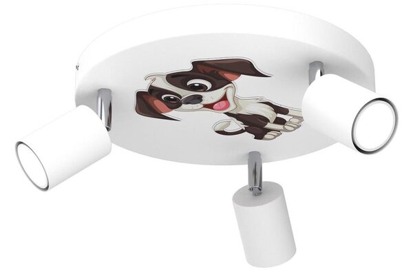 Spot pentru copii FUN 3xGU10/8W/230V alb/doggie
