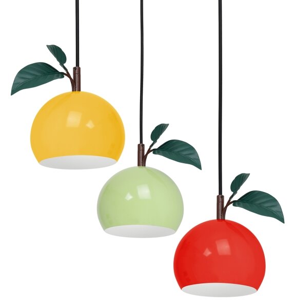 Lustră pe cablu APPLE 3xE27/15W/230V colorful