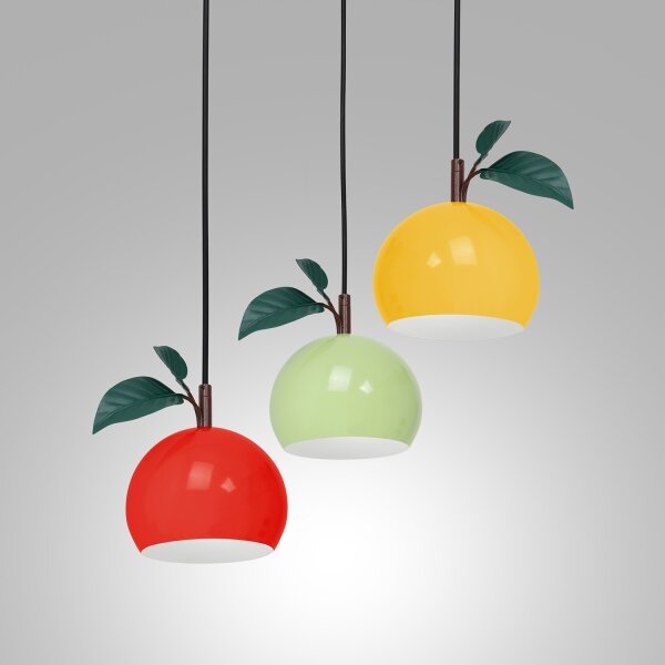 Lustră pe cablu APPLE 3xE27/15W/230V colorful
