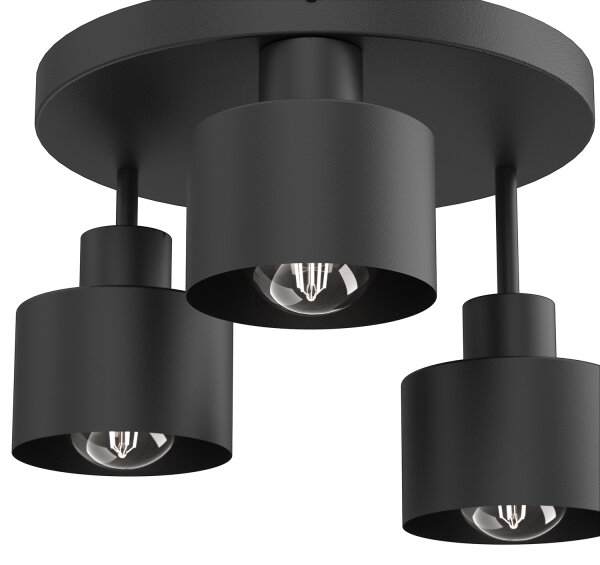 Plafonieră PARKLA 3xE27/15W/230V negru