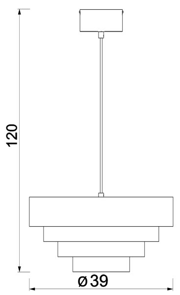 Lustră pe cablu RINGS 1xE27/15W/230V negru