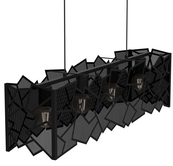 Lustră pe cablu CAMO 4xE27/15W/230V negru
