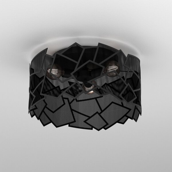 Plafonieră CAMO 3xE27/15W/230V negru