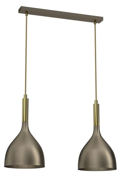 Lustră pe cablu NOAK 2xE27/15W/230V alamă/auriu