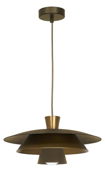 Lustră pe cablu PLATO 1xE27/15W/230V alamă/auriu