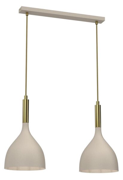 Lustră pe cablu NOAK 2xE27/15W/230V bej/auriu