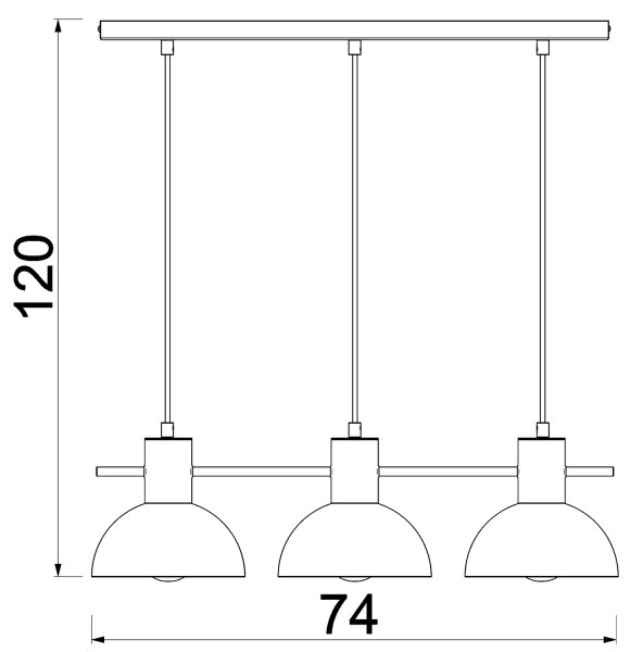 Lustră pe cablu ESTATE MINI 3xE27/15W/230V albastru