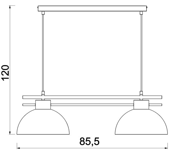 Lustră pe cablu ESTATE 2xE27/15W/230V albastru