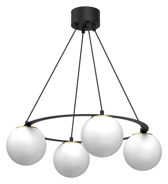 Lustră pe cablu BALLO 4xE27/15W/230V negru/alb