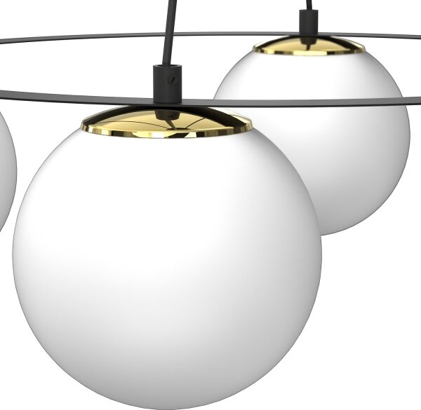 Lustră pe cablu BALLO 4xE27/15W/230V negru/alb