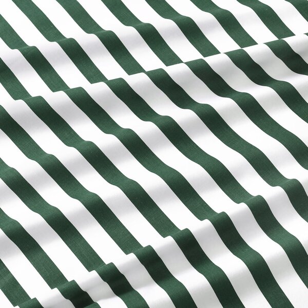 Goldea lenjerie de pat de crăciun 100% bumbac - inimioare verde închis pe alb cu dungi 140 x 200 și 50 x 70 cm
