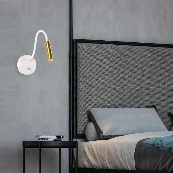 Lampă LED flexibilă de perete Brilagi MAYA LED/3W/230V 4000K alb/auriu