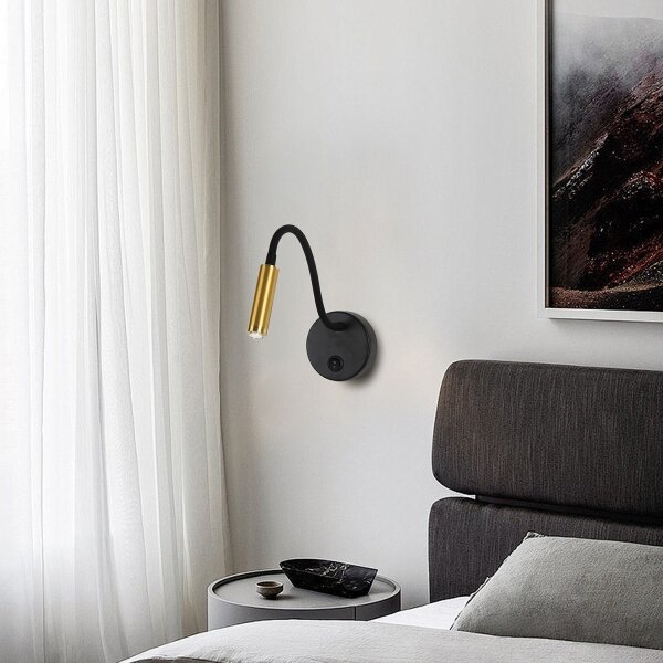 Lampă flexibilă dimabilă de perete Brilagi MAYA 1xG9/4W/230V negru/auriu