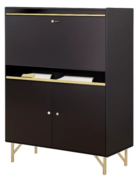 Birou secretaire – design compact, suprafata de lucru practica ,Black