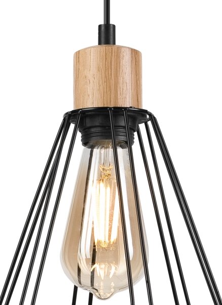 Lustră pe cablu Brilagi WOODY BASKET 1xE27/60W/230V stejar