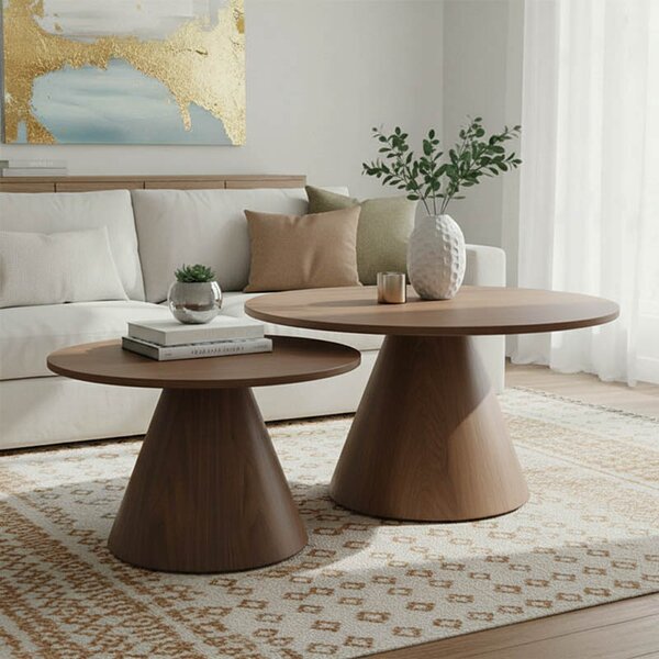 Set 2 Masute Cafea Donna MDF Finisaj Nuc