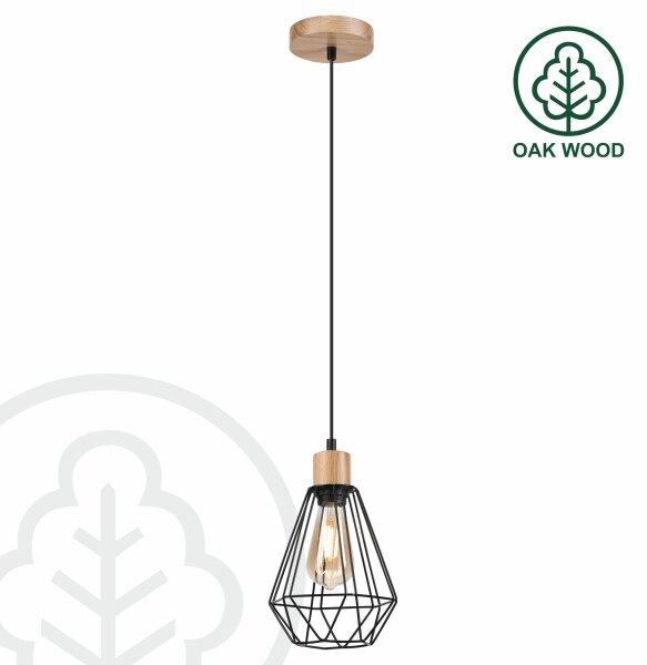Lustră pe cablu Brilagi WOODY BASKET 1xE27/60W/230V stejar