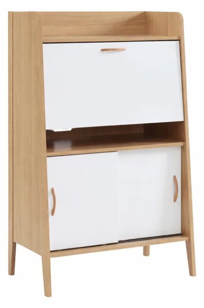 Birou secretaire – design compact, suprafata de lucru practica, White