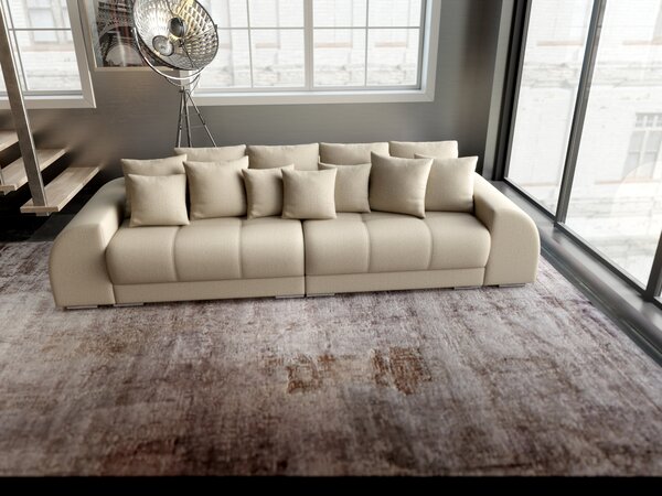 Canapea extensibilă dumonde cu 2 lăzi de depozitare si sezut confortabil din spuma high-density, Verona Enjoy Camel 310x120 cm