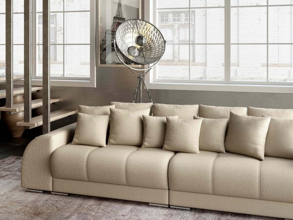 Canapea extensibilă dumonde cu 2 lăzi de depozitare si sezut confortabil din spuma high-density, Verona Enjoy Camel 310x120 cm