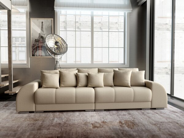 Canapea extensibilă dumonde cu 2 lăzi de depozitare si sezut confortabil din spuma high-density, Verona Enjoy Camel 310x120 cm